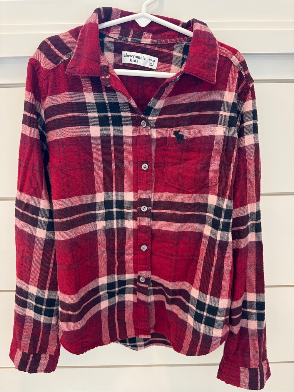 abercrombie kids Red and Black Plaid Button-Up Shirt